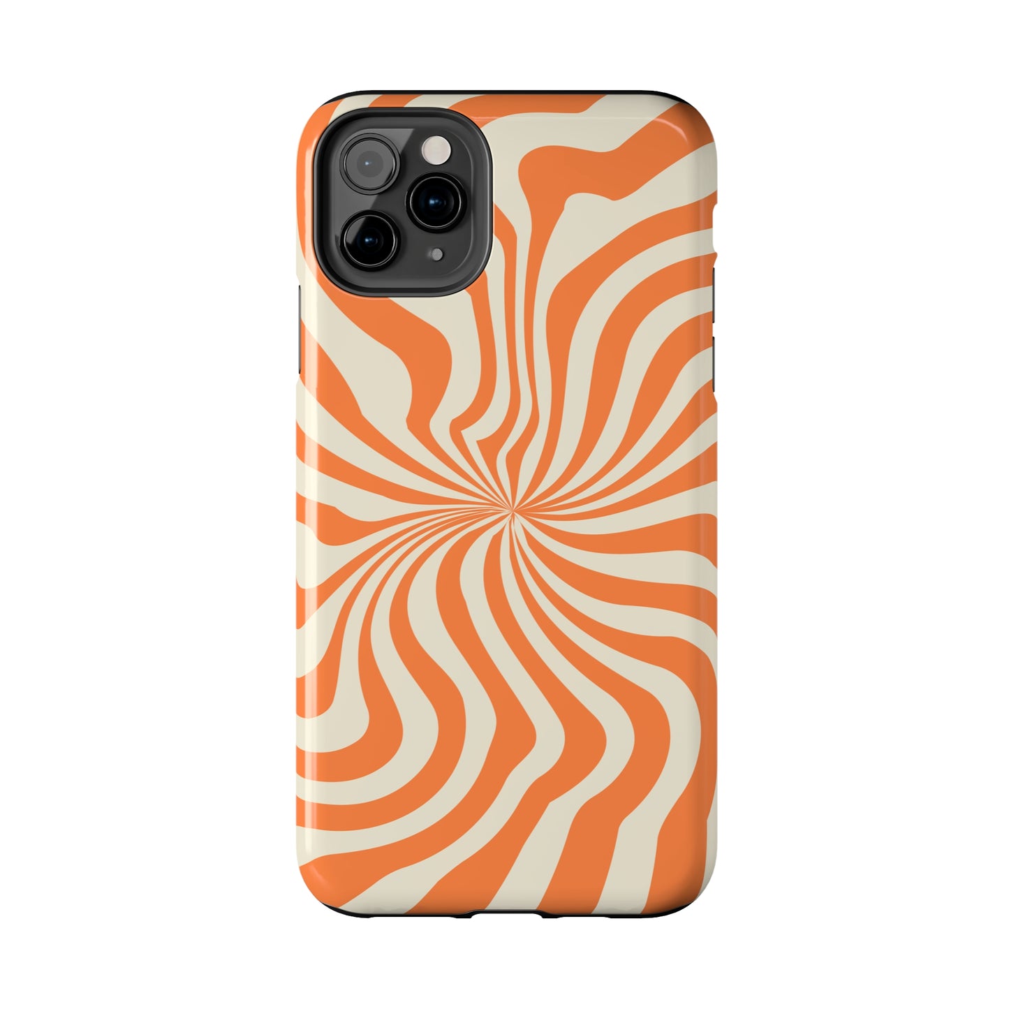 Orange Dizzy Spiral Tough iPhone Case