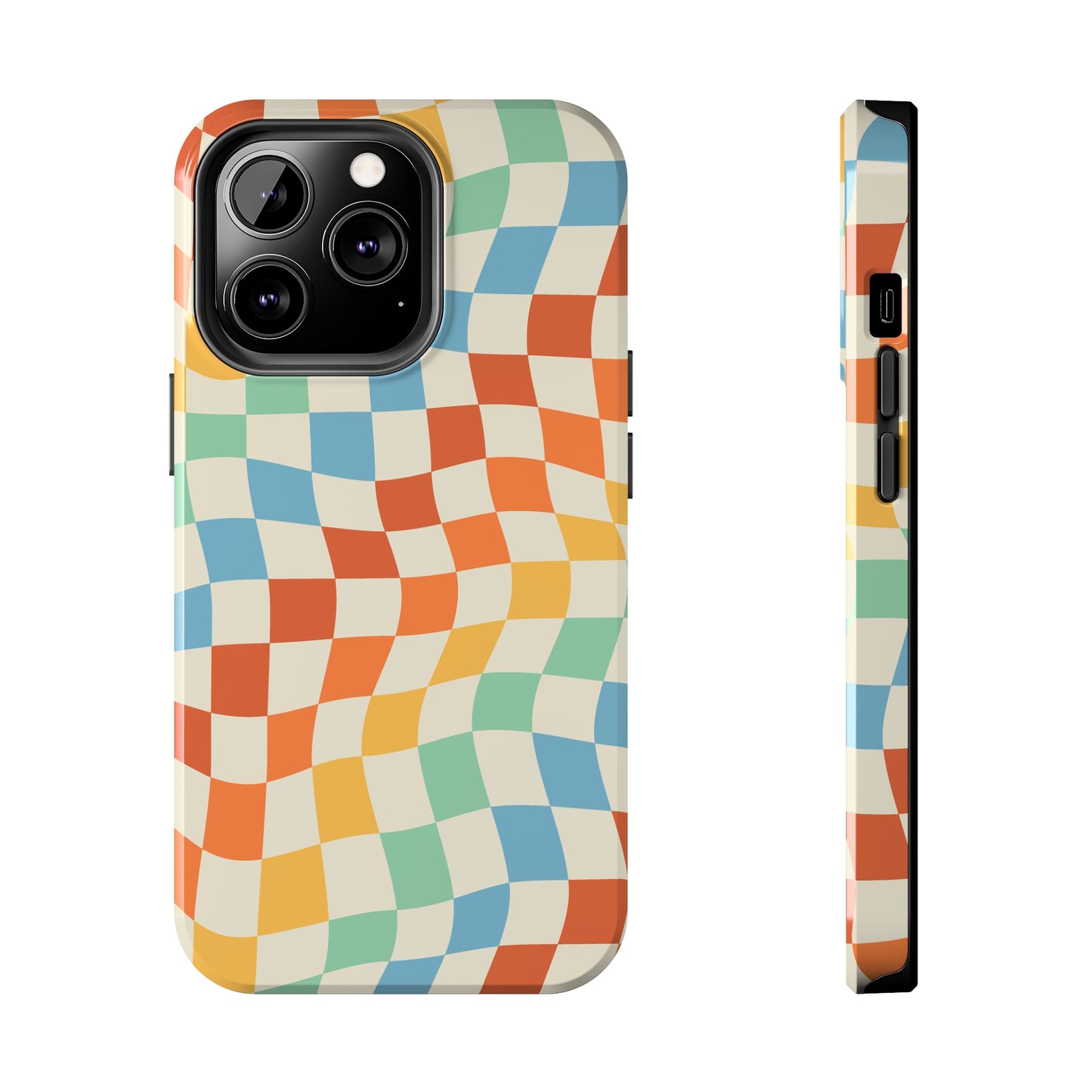 Retro Crazy Checkers Tough iPhone Case