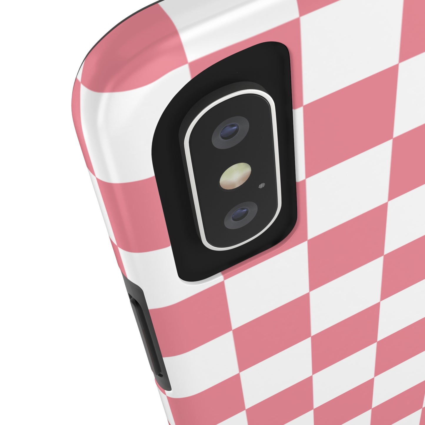 Pink Checkers Tough iPhone Case