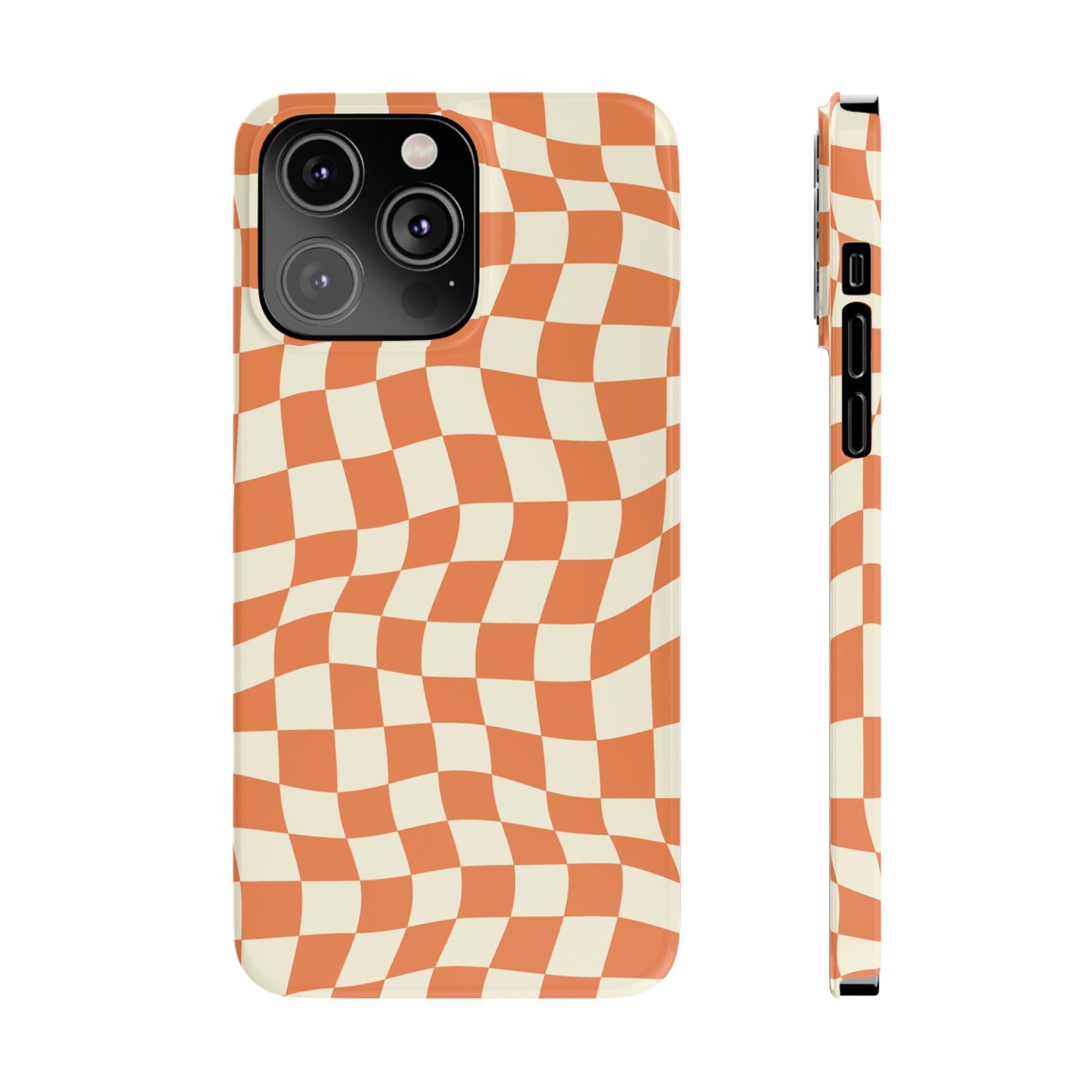 Retro Orange Peel Crazy Checkers Snap Case
