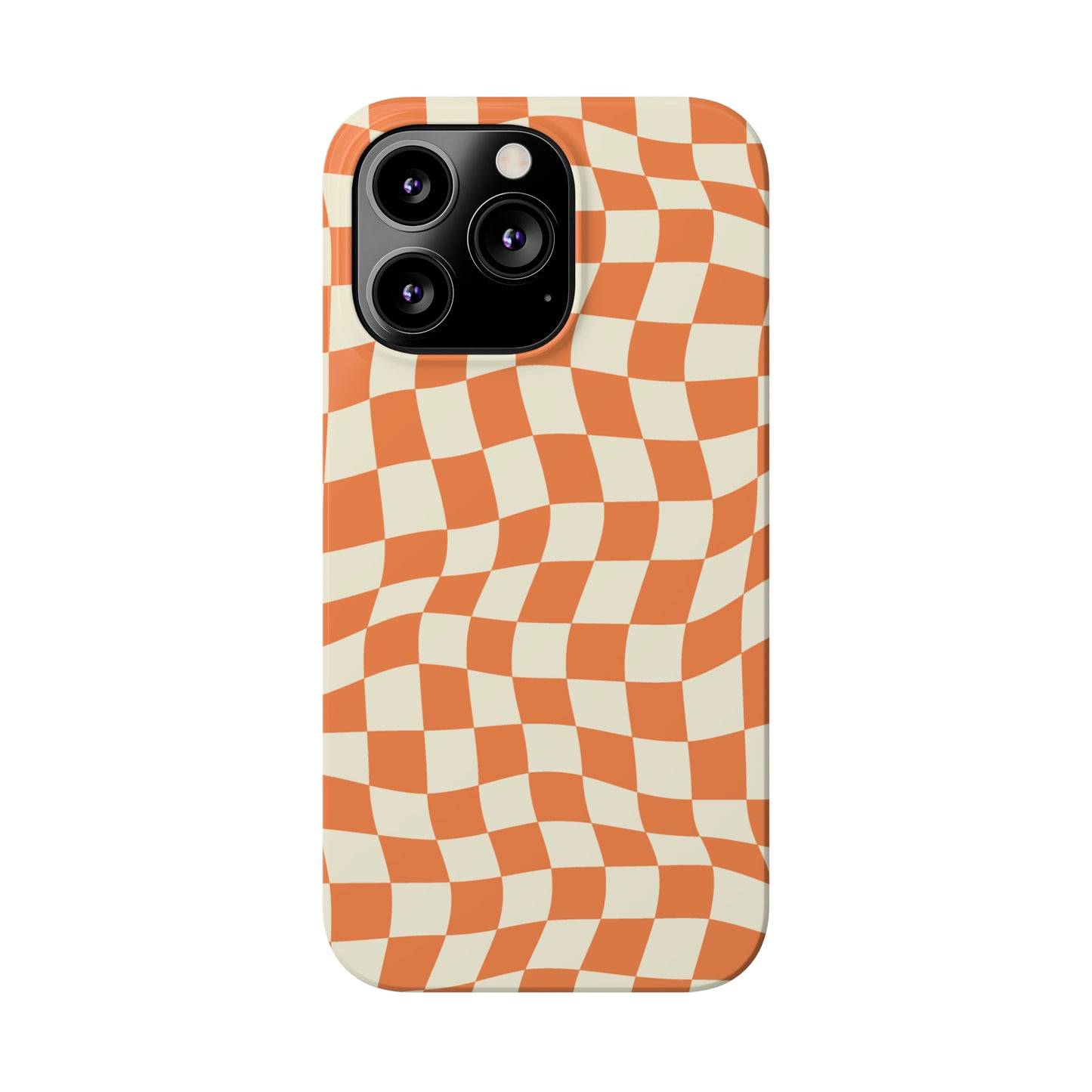 Retro Orange Peel Crazy Checkers Snap Case