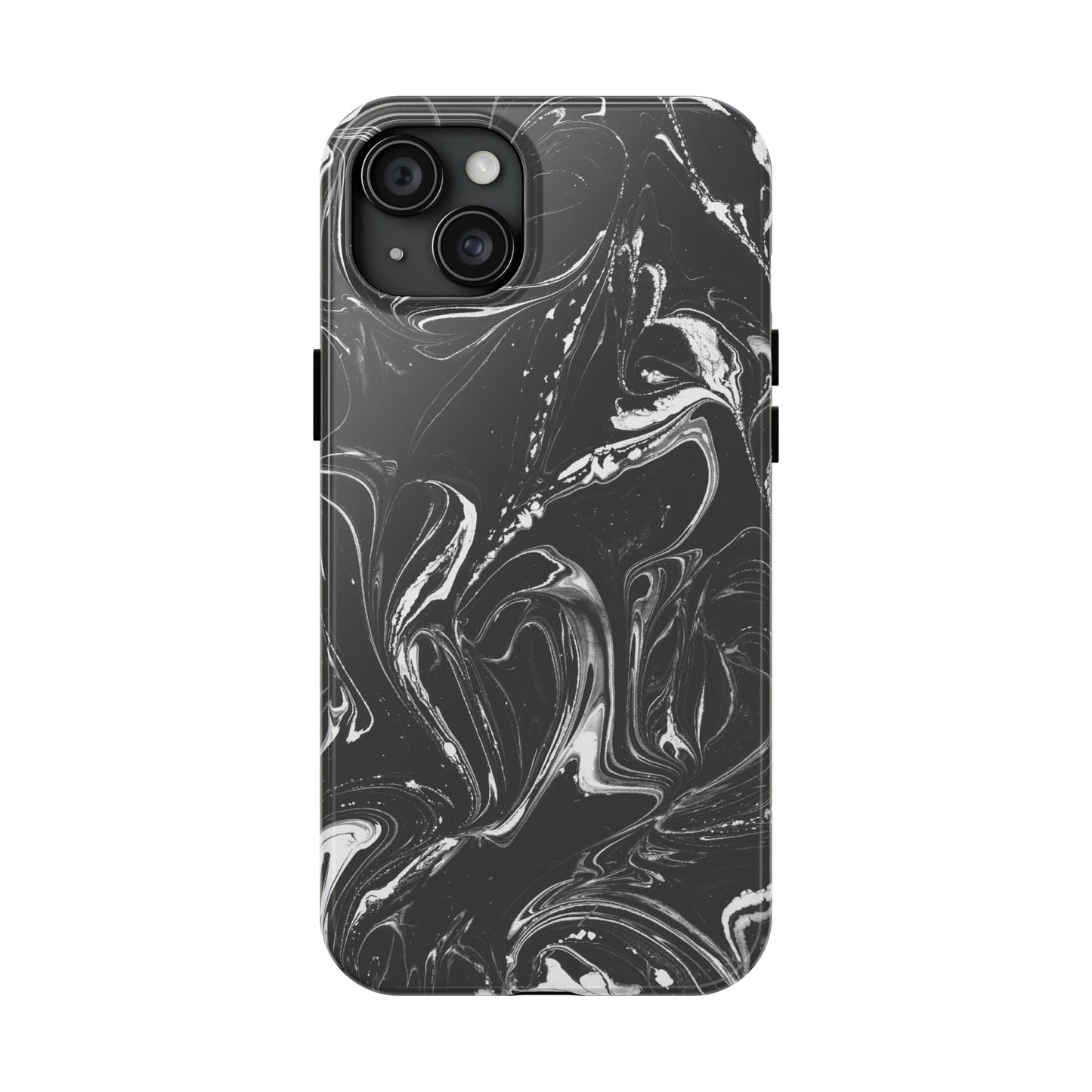 Grey & White liquid paint pattern Tough Case