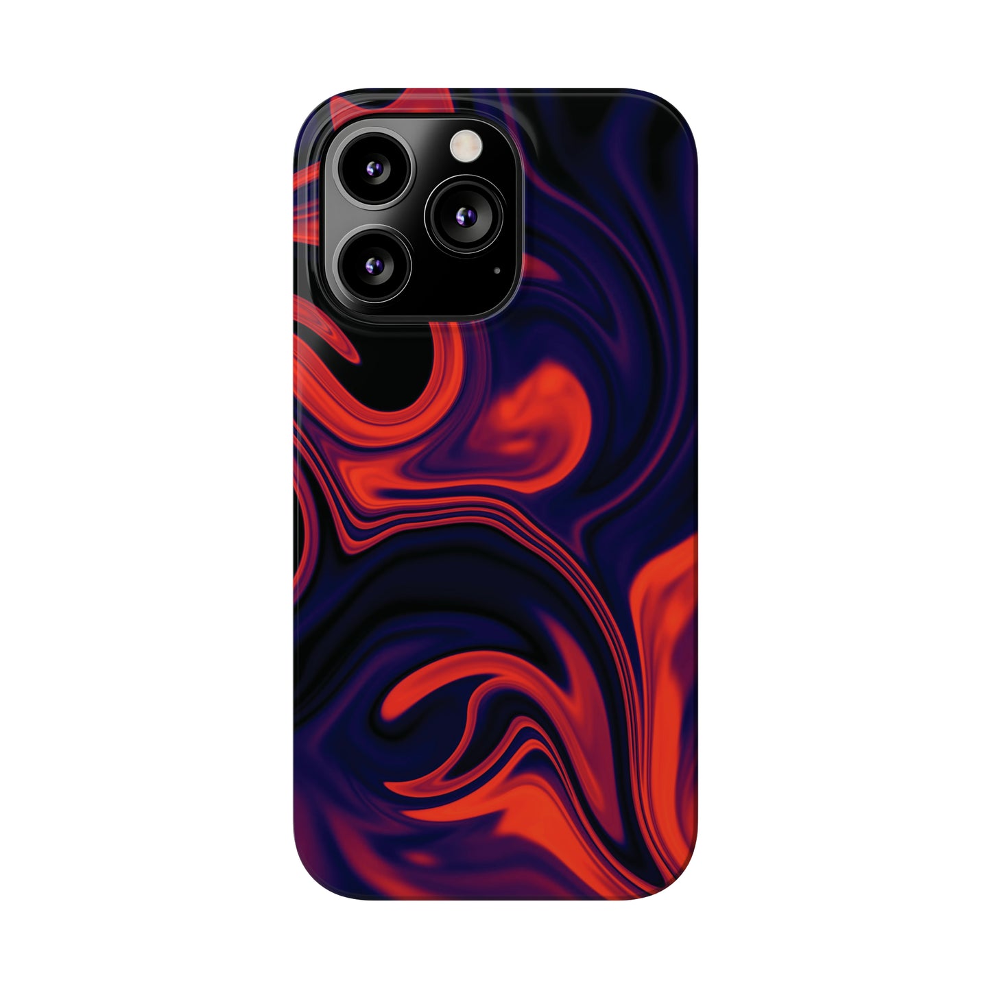 Orange & Navy blue  liquid marble pattern Snap Case