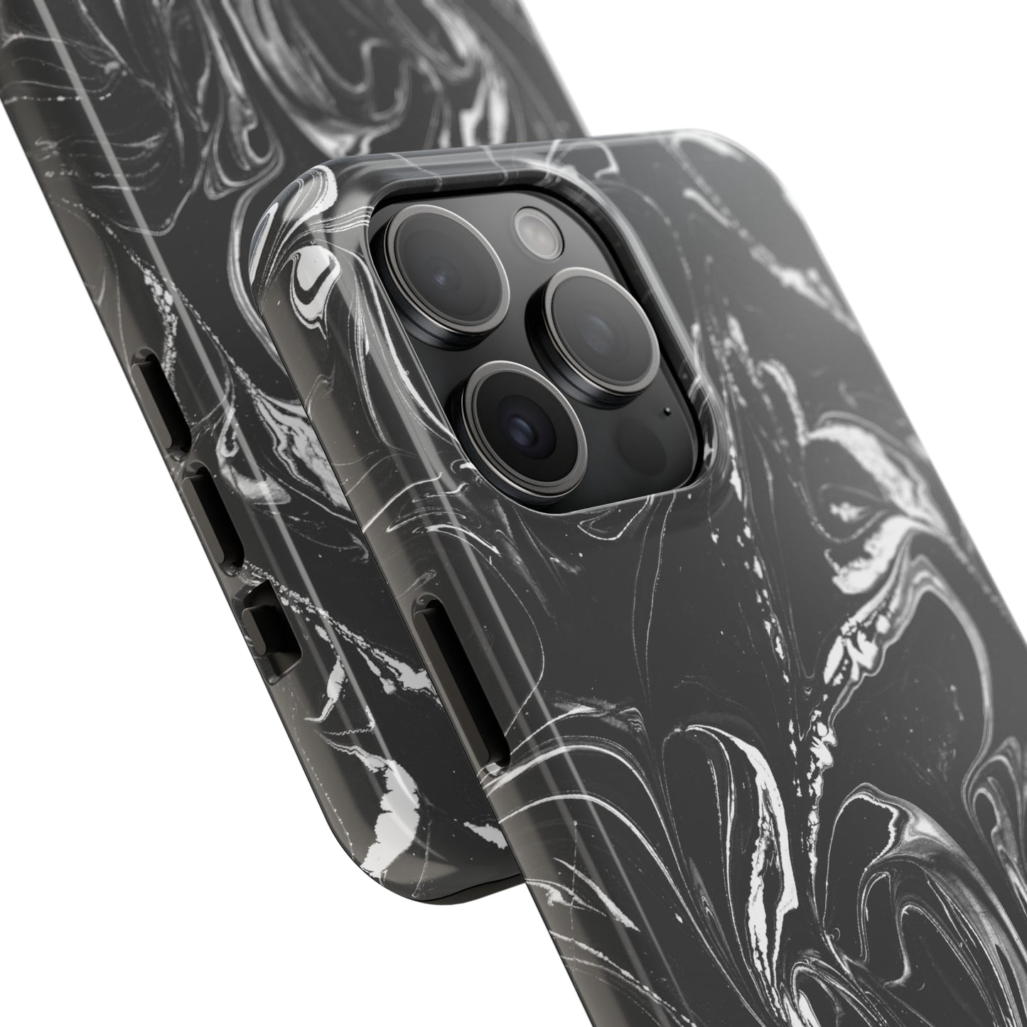 Grey & White liquid paint pattern Tough Case