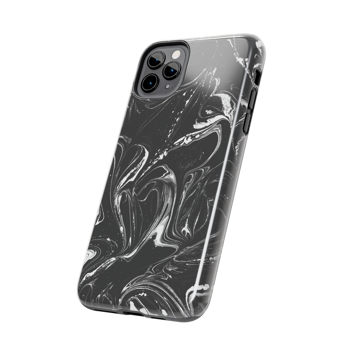 Grey & White liquid paint pattern Tough Case