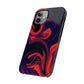 Orange & Navy blue  liquid marble pattern Snap Case