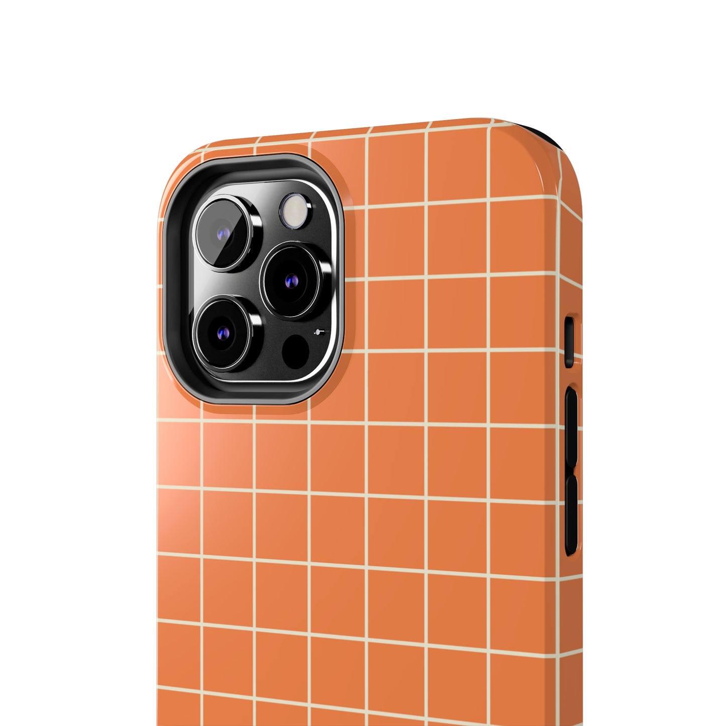 Tangerine Grid Tough iPhone Case