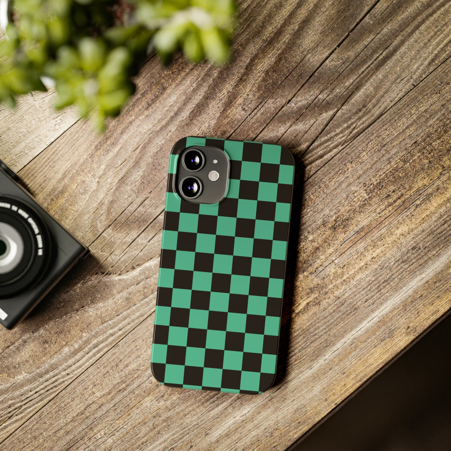 Green Checkers Snap Case