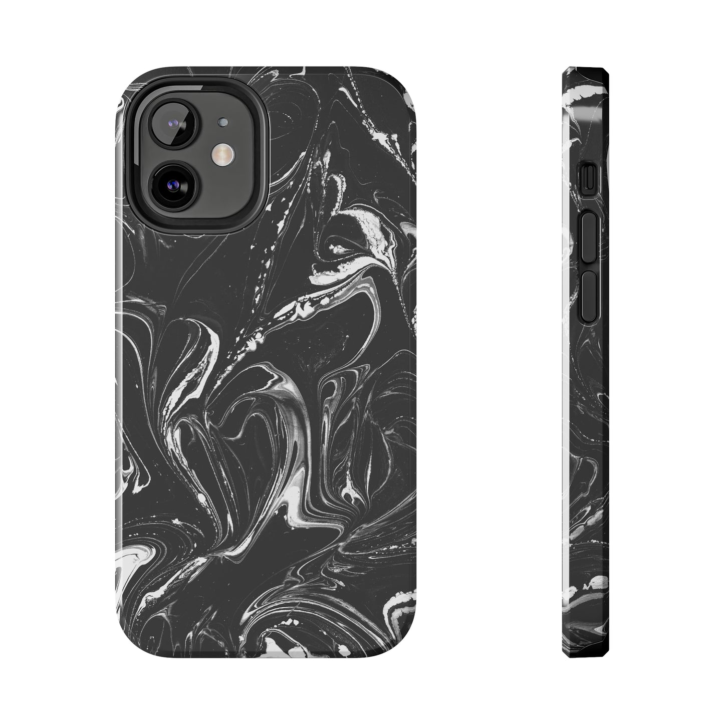 Grey & White liquid paint pattern Tough Case