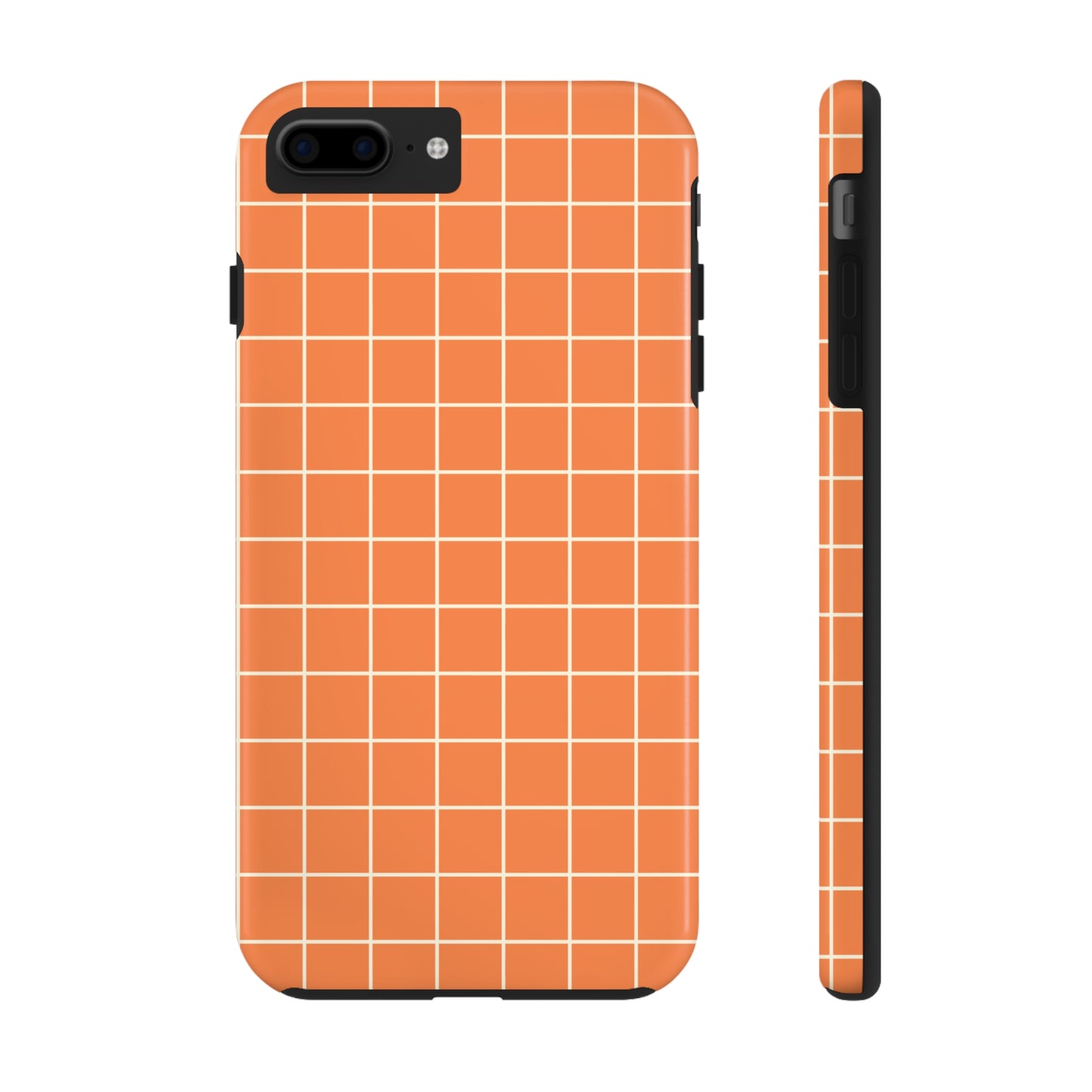 Tangerine Grid Tough iPhone Case