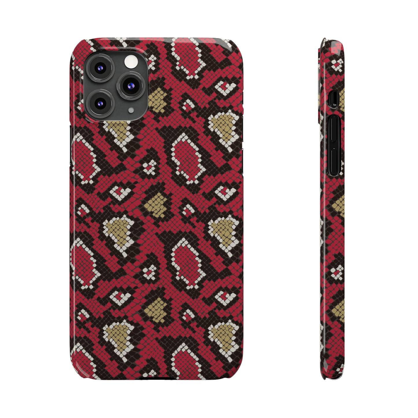 Red Snake Skin Snap Case