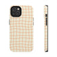 Soft Beige Dizzy Grid Tough iPhone Case