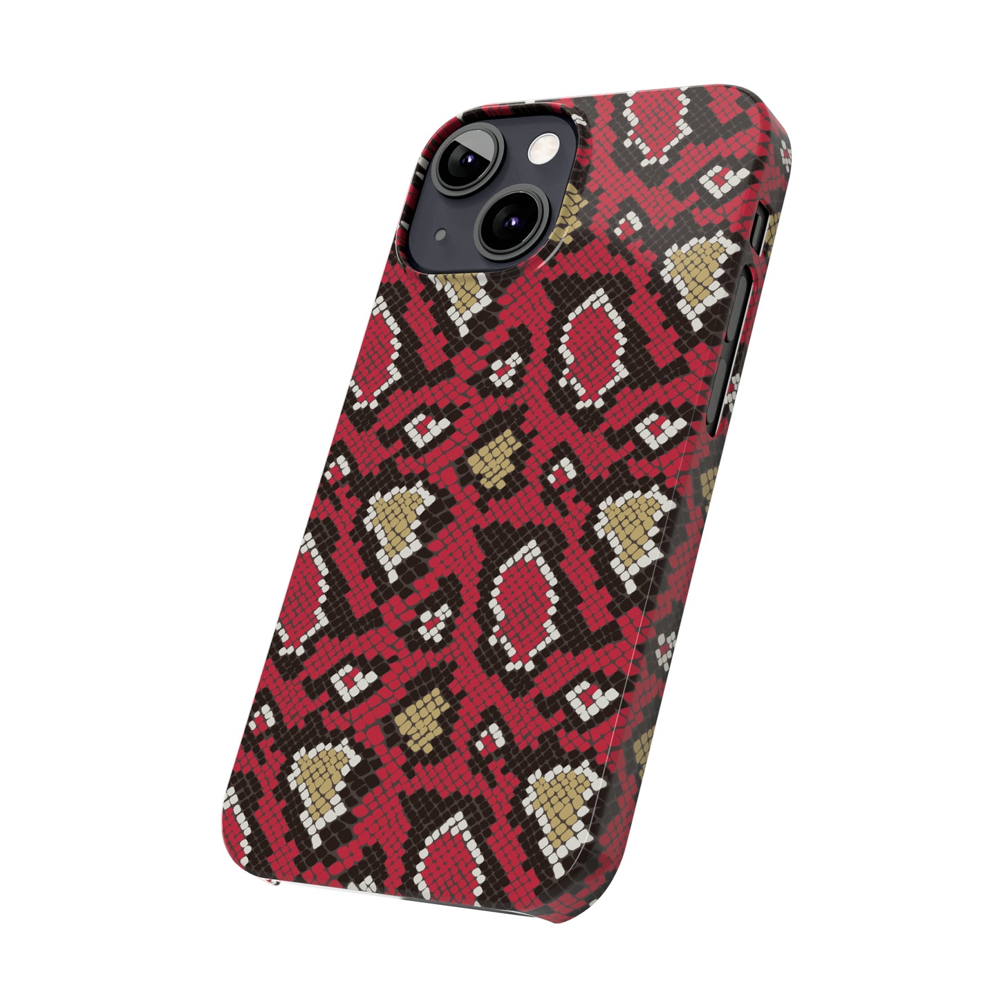 Red Snake Skin Snap Case