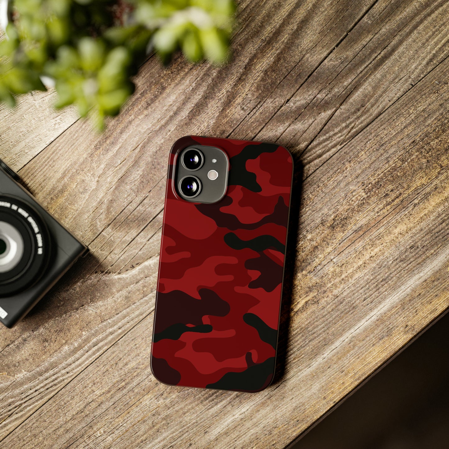 Red Camouflage Snap Case