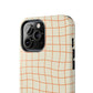 Soft Beige Dizzy Grid Tough iPhone Case