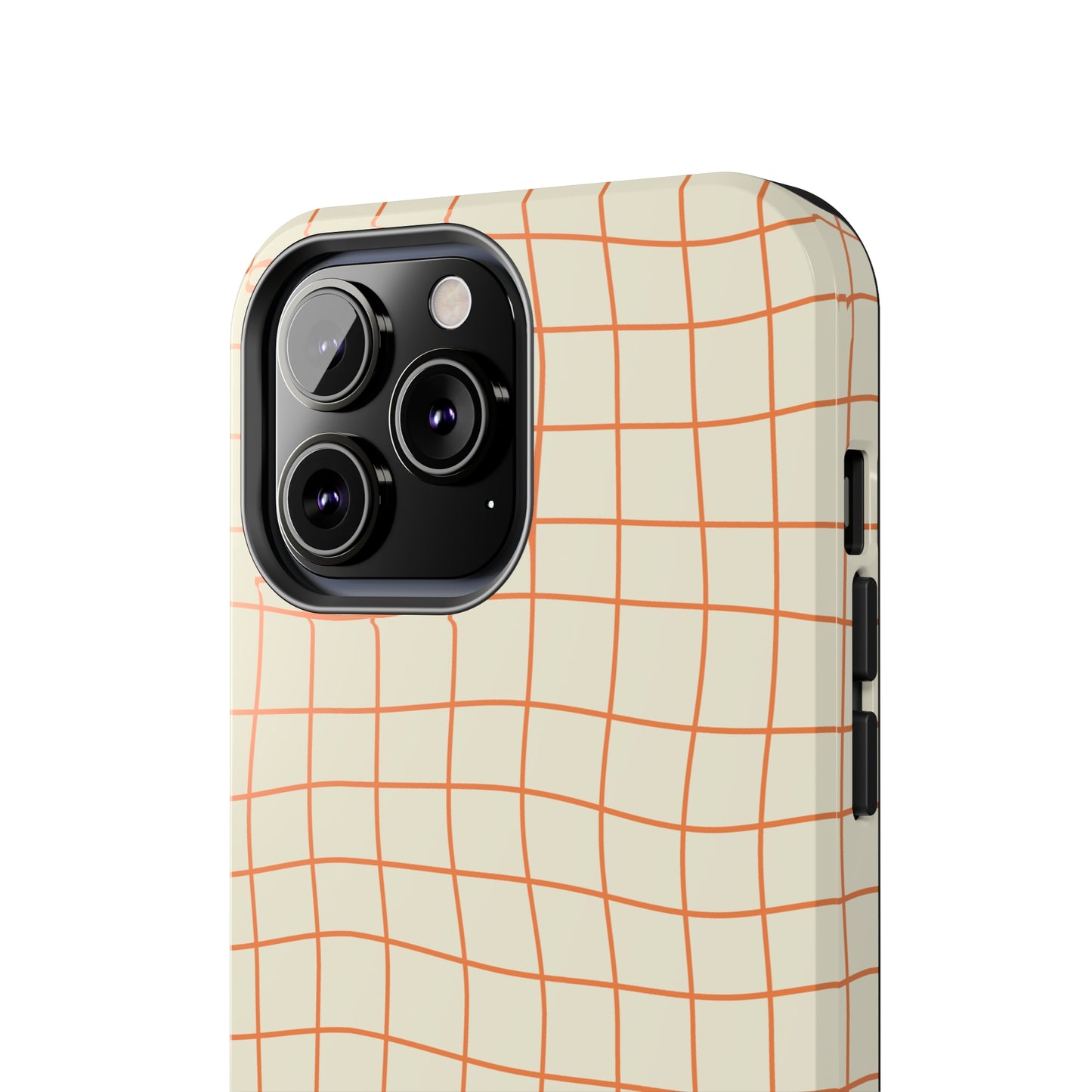 Soft Beige Dizzy Grid Tough iPhone Case