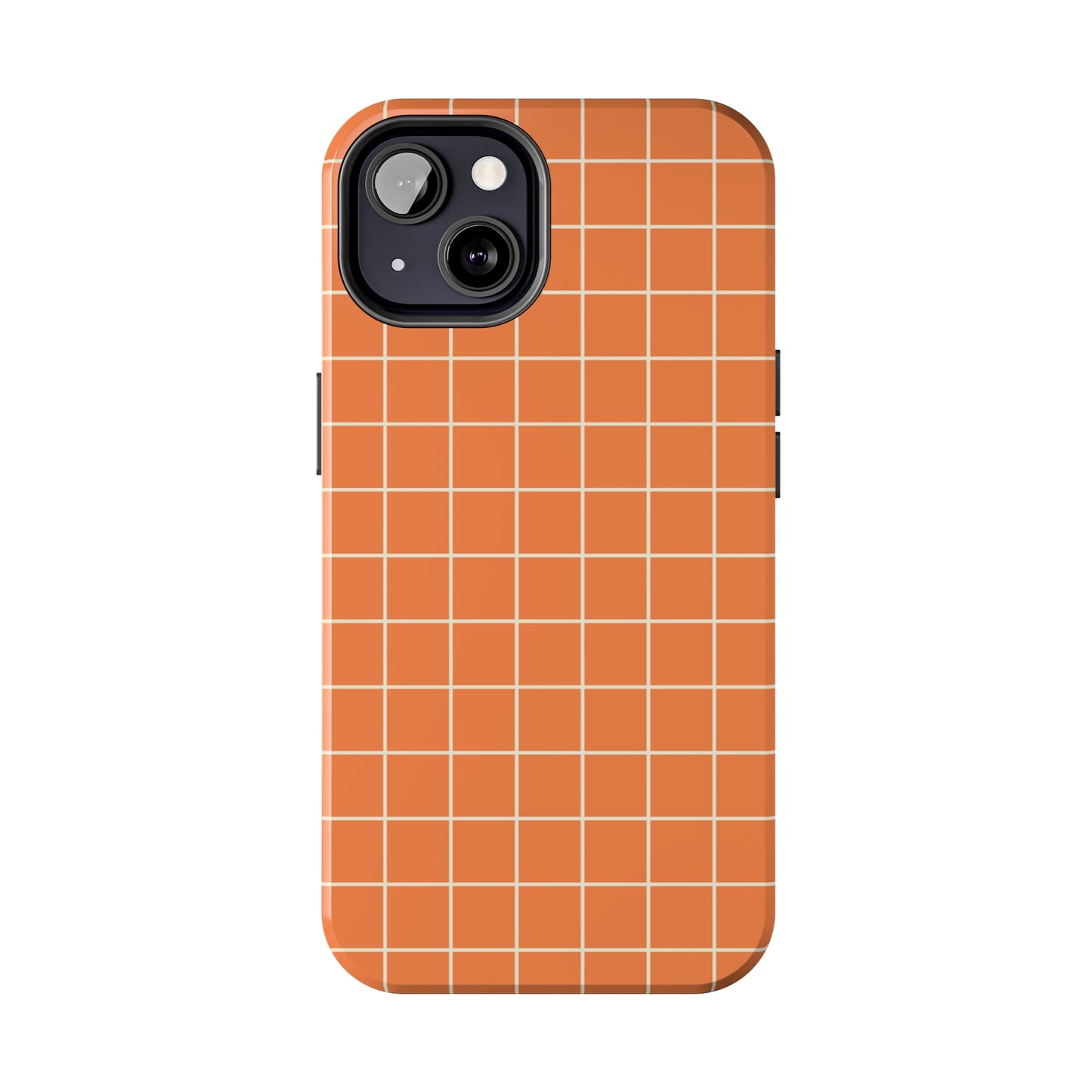 Tangerine Grid Tough iPhone Case