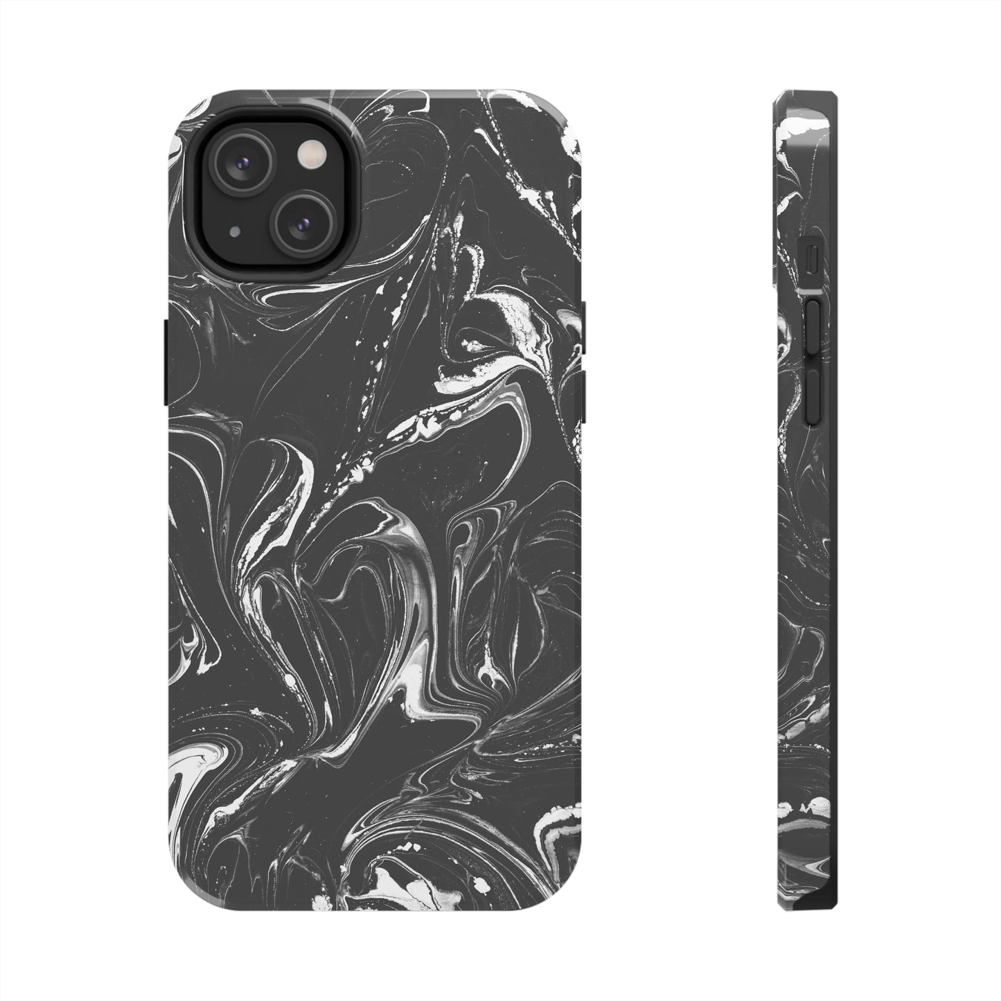 Grey & White liquid paint pattern Tough Case