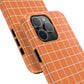 Tangerine Grid Tough iPhone Case