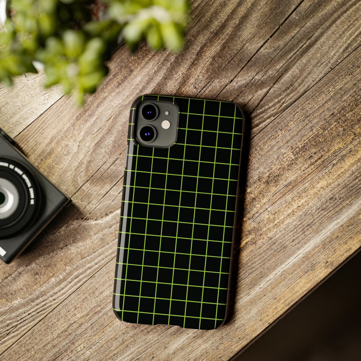 Green Grid Snap Case