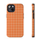 Tangerine Grid Tough iPhone Case