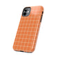 Tangerine Grid Tough iPhone Case