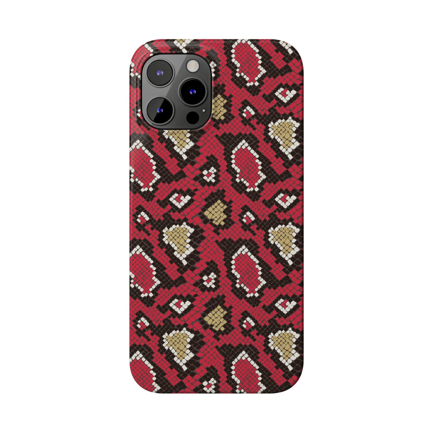 Red Snake Skin Snap Case