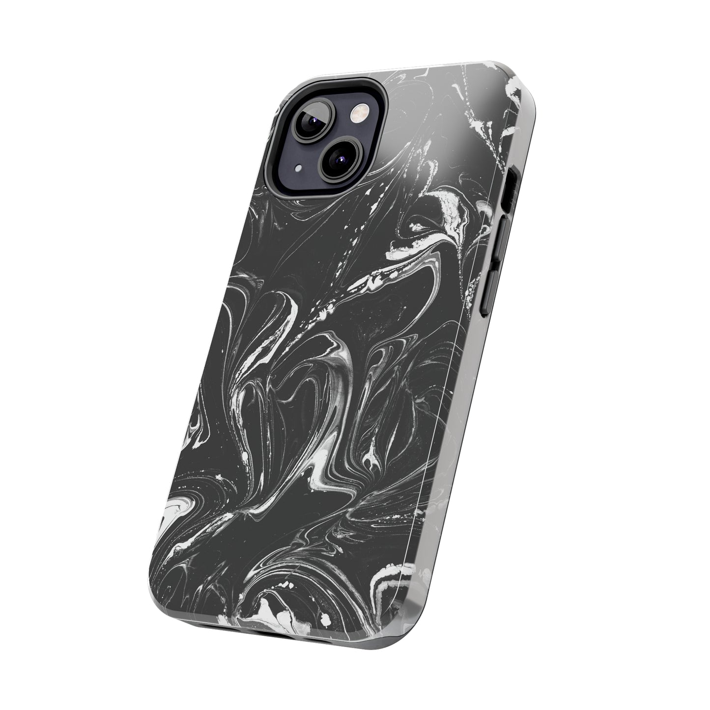 Grey & White liquid paint pattern Tough Case