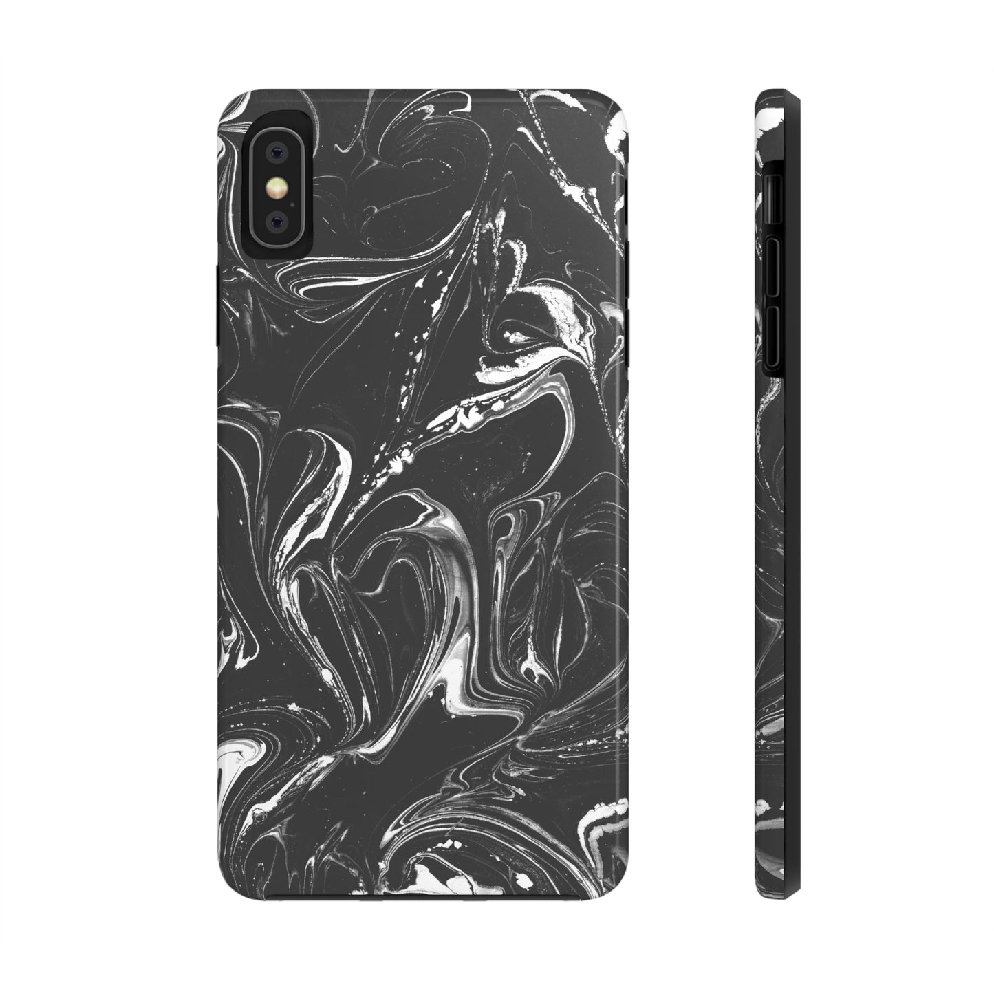 Grey & White liquid paint pattern Tough Case