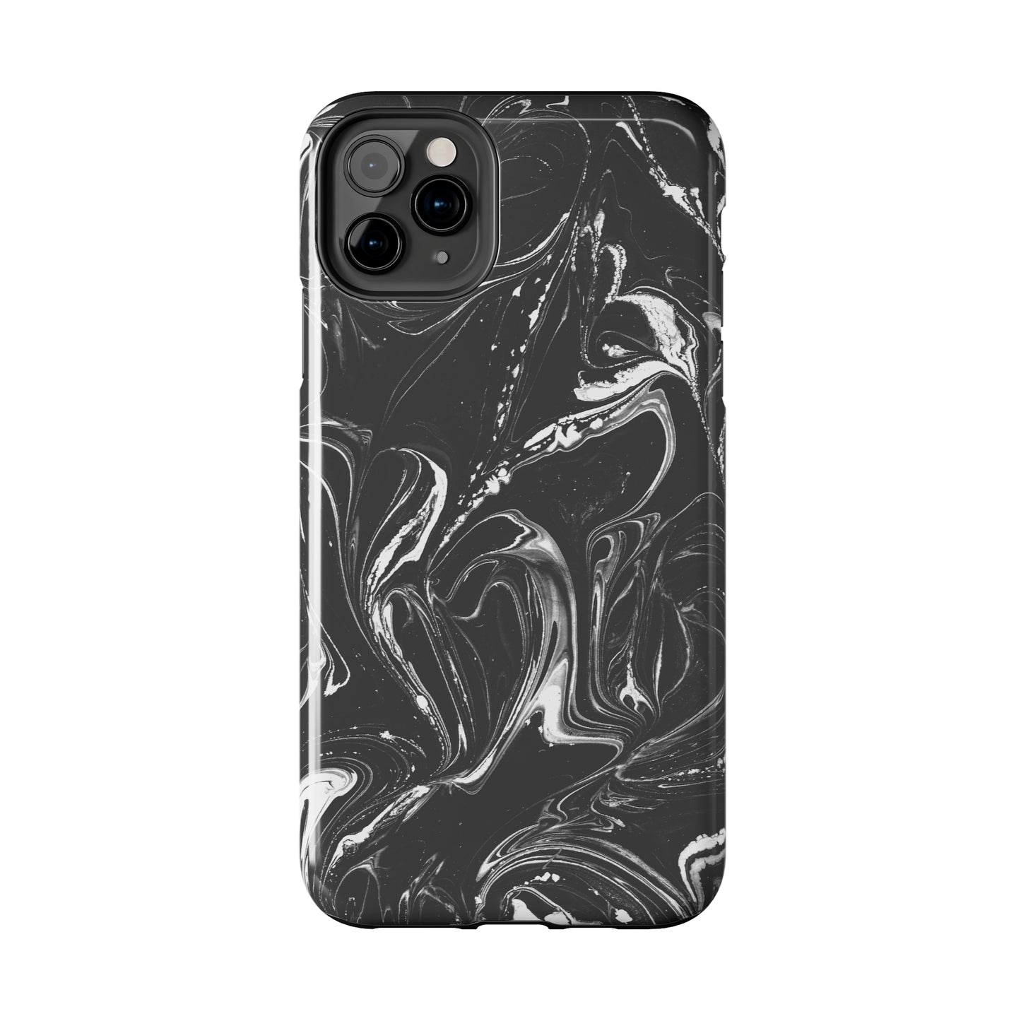 Grey & White liquid paint pattern Tough Case