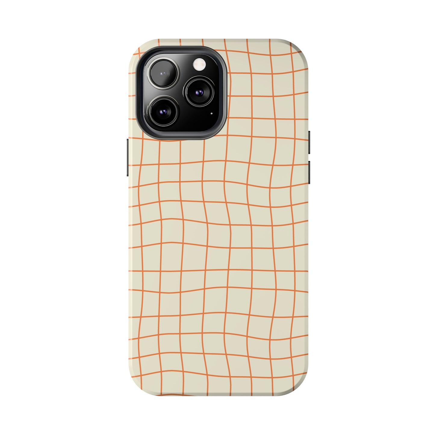 Soft Beige Dizzy Grid Tough iPhone Case