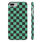 Green Checkers Snap Case