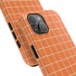 Tangerine Grid Tough iPhone Case