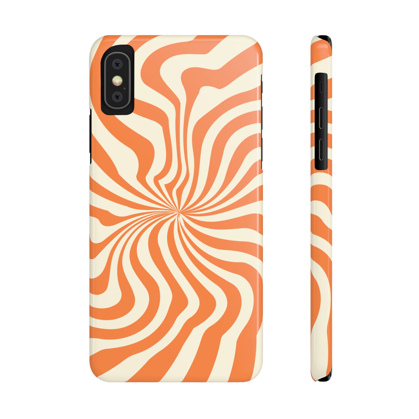 Orange Dizzy Spiral Snap Case