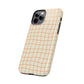 Soft Beige Dizzy Grid Tough iPhone Case