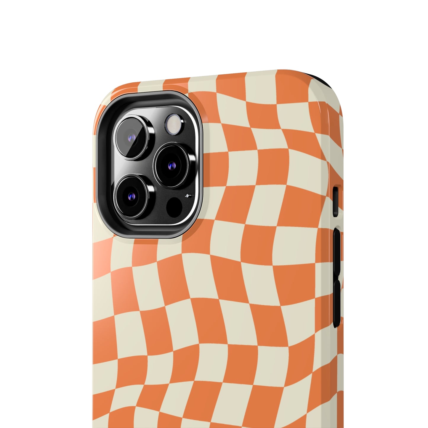 Retro Orange Peel Crazy Checkers Tough iPhone Case