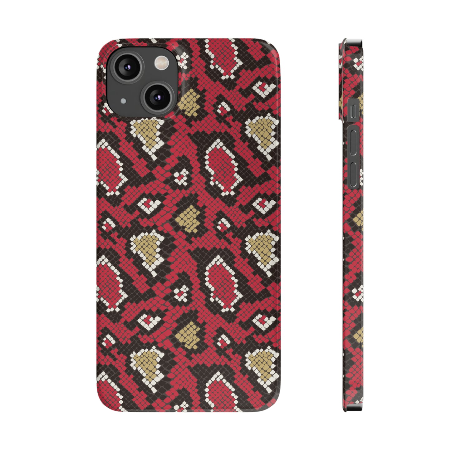 Red Snake Skin Snap Case