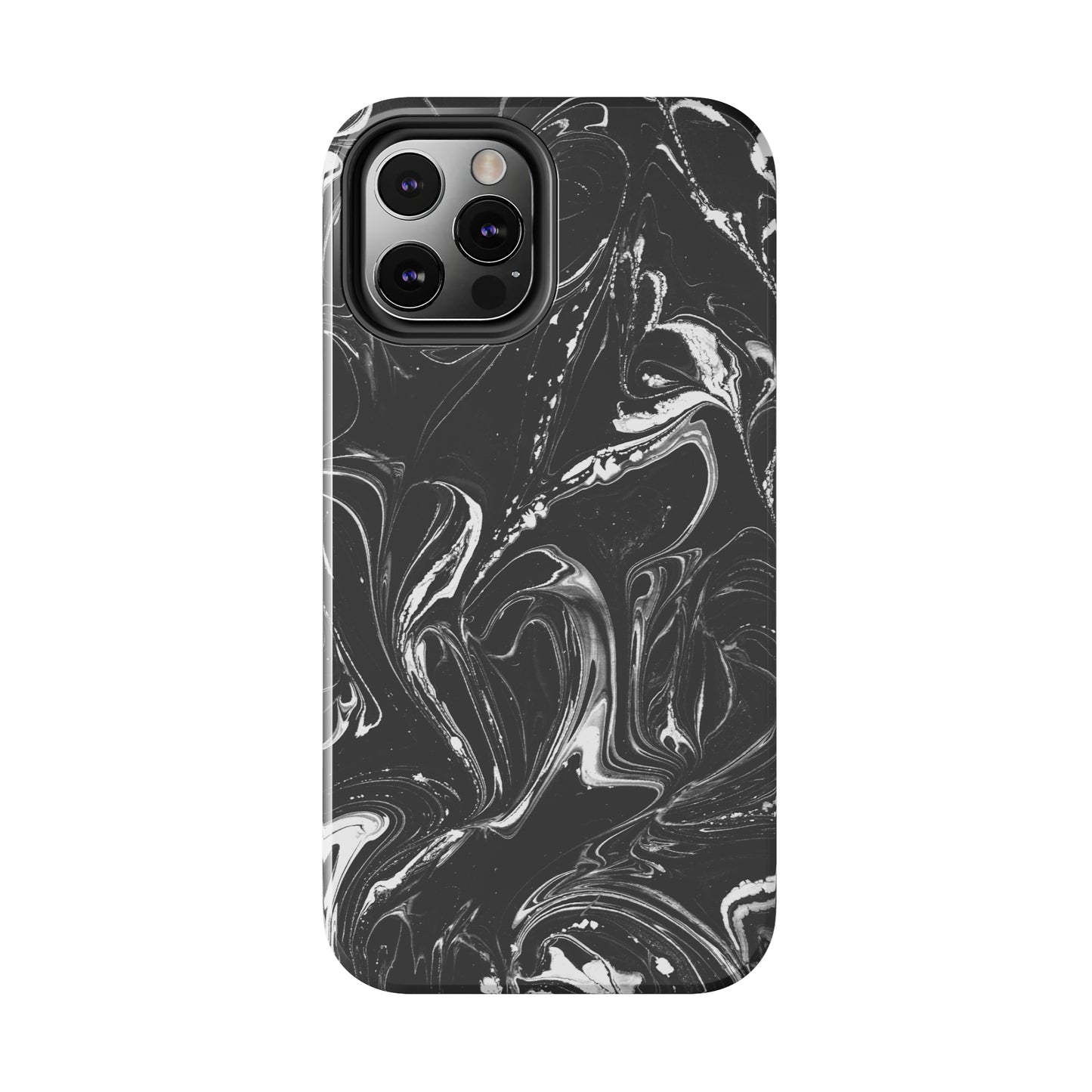 Grey & White liquid paint pattern Tough Case