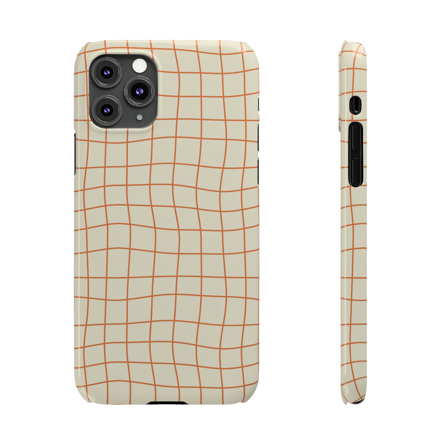 Soft Beige Dizzy Grid Snap Case