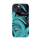 Aqua liquid marble pattern Snap Case