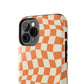 Retro Orange Peel Crazy Checkers Tough iPhone Case