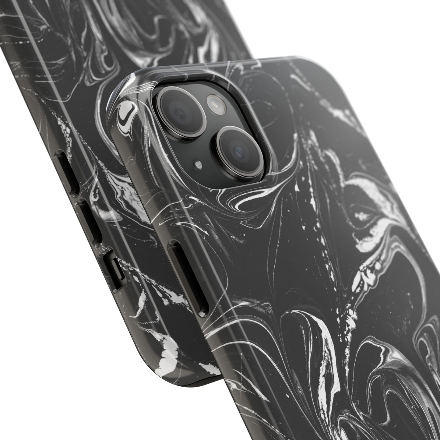 Grey & White liquid paint pattern Tough Case