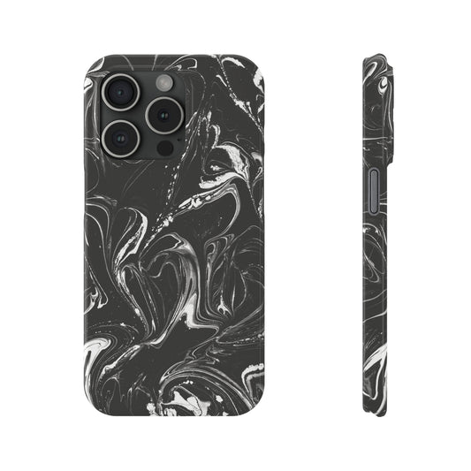 Grey & White liquid paint pattern Snap Case