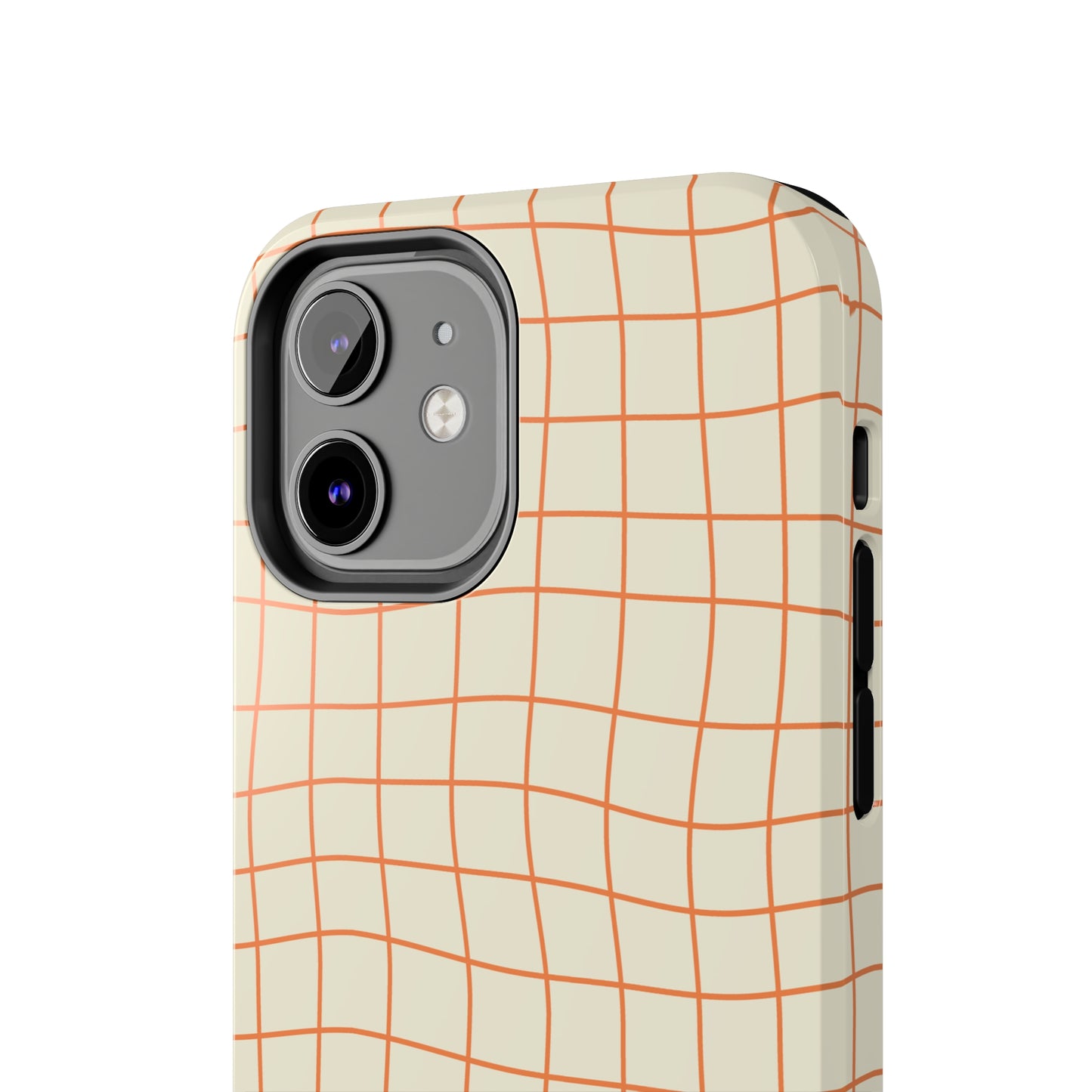 Soft Beige Dizzy Grid Tough iPhone Case