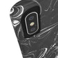 Grey & White liquid paint pattern Tough Case