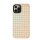 Soft Beige Dizzy Grid Tough iPhone Case