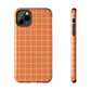 Tangerine Grid Tough iPhone Case