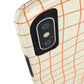 Soft Beige Dizzy Grid Tough iPhone Case