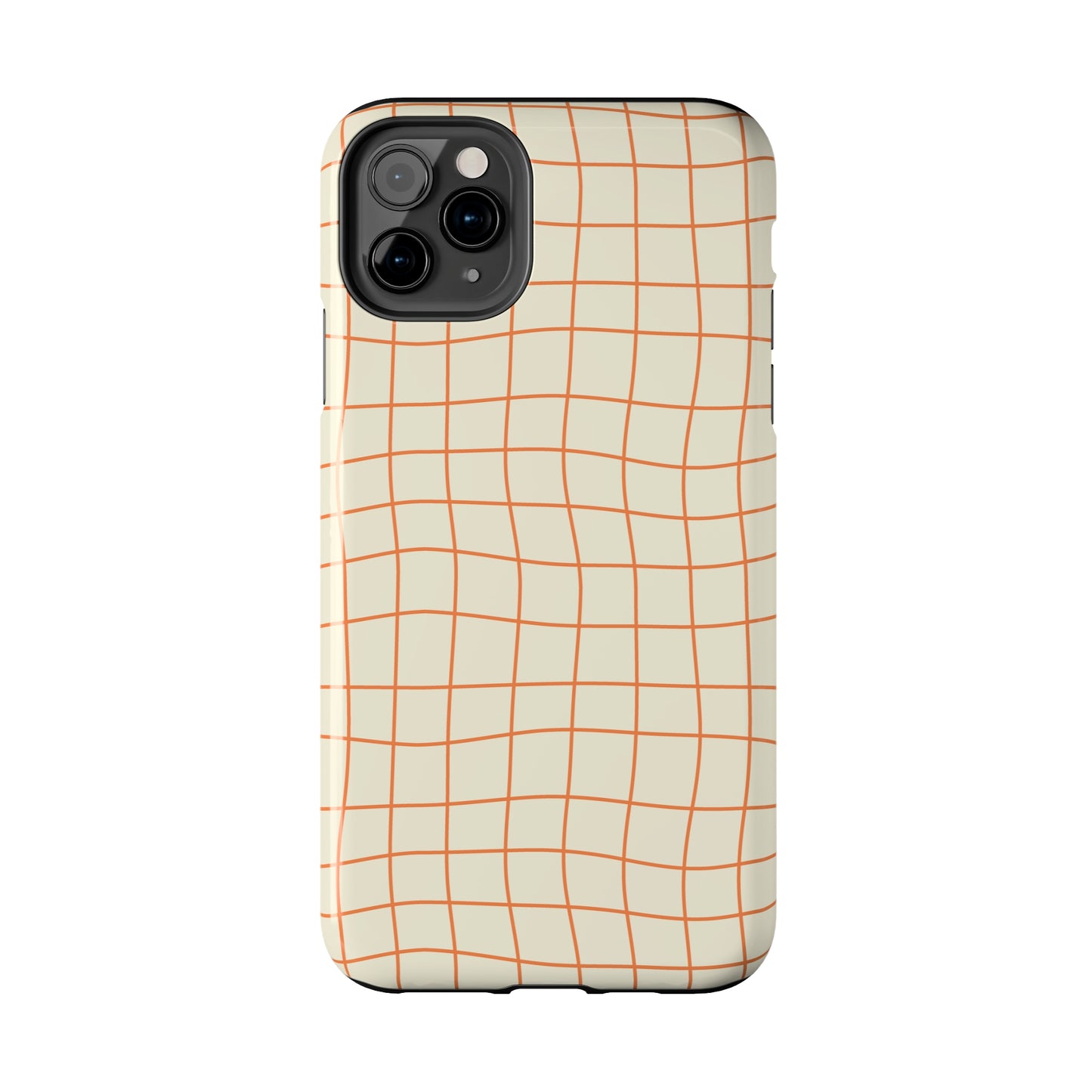 Soft Beige Dizzy Grid Tough iPhone Case