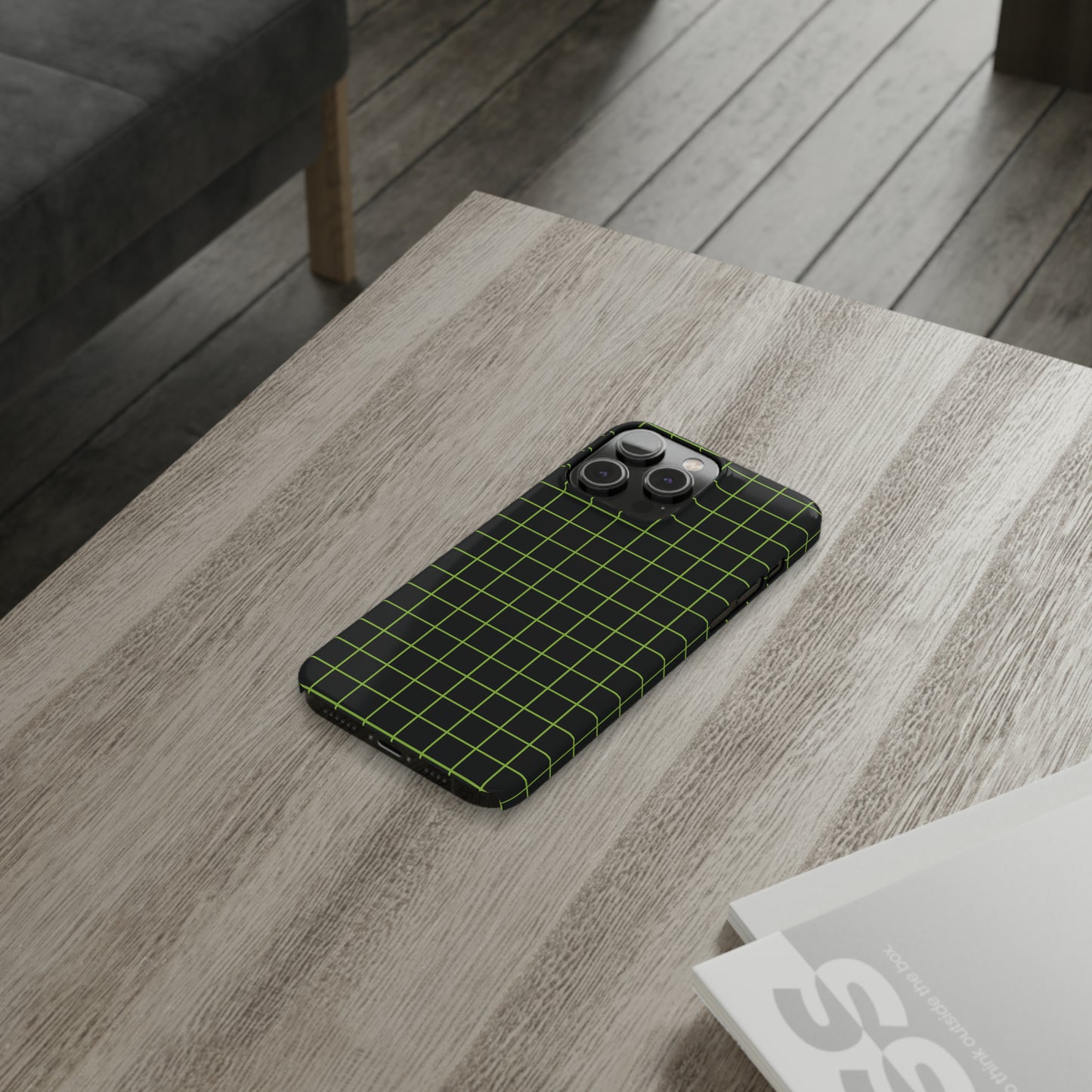 Green Grid Snap Case